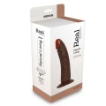 Dildo realistyczne do penetracji, brązowe, 7", elastyczne PVC