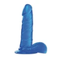 Realistyczny dildo z PVC, długość 6,5 cala, niebieskie, hipoalergiczne, bez ftalanów