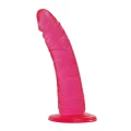 Realistyczny dildo z przyssawką, różowe PVC, 7