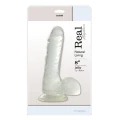 Dildo realistyczne z przyssawką, JELLY DILDO CLEAR 8", giętki PVC