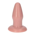 Zatyczka analna Plug-Italian Cock 9,5 cm, z przyssawką, biała skóra, PVC