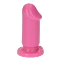dildo analny różowy, 8 cm długości, stymulacja analna, przyssawka, włoski design