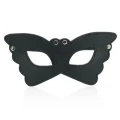 Maska erotyczna wenecka z czarnej skóry fetyszowej - Butterfly Mask BLACK