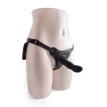 Regulowany strap-on czarny z dildo 10,5 cm, silikonowy, komfortowy dla par