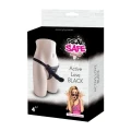 Regulowany strap-on czarny z dildo 10,5 cm, silikonowy, komfortowy dla par