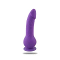Regulowana uprząż strap-on z realistycznym dildo, fioletowa 14 cm, silikonowa