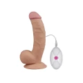 Dildo do intensywnej stymulacji, 20 cm, Ultra Soft, z wibracjami i przyssawką