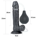 Dildo do stymulacji vaginalnej i analnej 9'' Squirt Extreme, czarne PVC