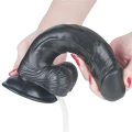 Dildo do stymulacji vaginalnej i analnej 9'' Squirt Extreme, czarne PVC