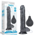 Dildo silikonowe o długości 28 cm z przyssawką - czarny, do zabaw intymnych
