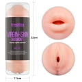 Masturbator dwustronny Virgin-Skin z wibracjami, długość 22,4 cm, średnica 6,8 cm