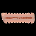 Masturbator dwustronny z materiału Virgin-Skin TPE, 22,4 cm, wibracje, bez ftalanów