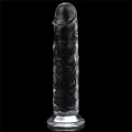 Realistyczne dildo przezroczyste 18 cm z przyssawką, materiał TPE, super miękkie