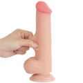 Realistyczne dildo 8'' z podwójną warstwą i technologią przesuwającej się skóry