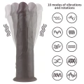 Wibracyjny i rotujący dildo z platynowego silikonu, 9 cali, 10 trybów, wodoodporny