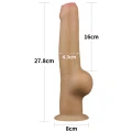 Dildo z uchwytem 11'' z silikonowym rdzeniem i realistyczną teksturą