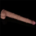Dildo silikonowe 16'' z podwójną warstwą, elastyczne XXL, wibrujące, naturalny dotyk