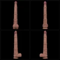 Dildo silikonowe 16'' z podwójną warstwą, elastyczne XXL, wibrujące, naturalny dotyk