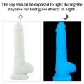 Dildo fluorescencyjne z przyssawką, realistyczna skóra, 7