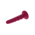 Karbowany dildo silikonowe 16 cm, czerwień, z przyssawką i kompatybilnością strap-on