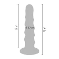 Karbowany dildo silikonowe 16 cm, czerwień, z przyssawką i kompatybilnością strap-on