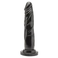 Realistyczne dildo 18 cm, czarne, wykonane z bezftalowego PVC, o średnicy 3.5 cm