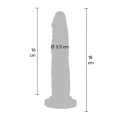 Realistyczne dildo 18 cm, czarne, wykonane z bezftalowego PVC, o średnicy 3.5 cm