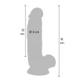Dildo 6-calowe ze kulkami, realistyczny, jasny odcień skóry, PVC bezftalowego