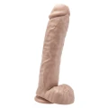 Dildo realistyczne 11 cali z kulkami, naturalny odcień skóry, PVC