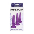 Zestaw analnych plugów dla przyjemności o różnych rozmiarach - Best Butt Buddies Purple