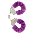 Kajdanki Furry Fun Cuffs Purple z metalowymi detalami i sztucznym futrem, regulowane