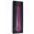Podwójne dildo silikonowe z wibracjami, elastyczna konstrukcja, różowy, 37 cm