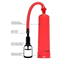 Pompka do penisa Power Pump Red - zwiększenie rozmiaru, PVC, 5.5 cm
