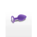 Elegancki korek analny Diamond Booty Jewel w średniej wielkości, kolor fioletowy