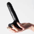 Dildo silikonowe CRUSHIOUS INVIKTUS 7, czarne, 19 cm długości, elastyczne i wodoodporne