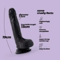 Dildo silikonowe CRUSHIOUS INVIKTUS 7, czarne, 19 cm długości, elastyczne i wodoodporne