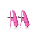 Wibrujące klamry na sutki Nipplettes w kolorze różowym, regulowane, wodoodporne, 7 cm