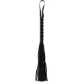 Pejcz z koralikami Long Beaded Flogger Whip, skóra PU, 60 cm długości