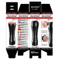Masturbator wibracyjny Quickies Black, długość 25 cm, 7 prędkości, 3D struktura