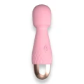 Masażer silikonowy Mini Wand De Luxe Pink 11,6 cm, 10 trybów wibracji, wodoodporny