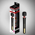 Masażer wand Powerwand Gold Black z 12 prędkościami, dużych rozmiarów, bezprzewodowy