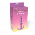 Korek analny Lovesecret Sensual T-Plug 08, fioletowy, 9,3 cm, TPE, dla początkujących