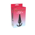 Korek analny Lovesecret Sensual T-Plug 12, elastyczny, czarny, 12,6 cm dla początkujących