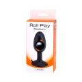 Korek analny silikonowy Roll Play Medium Black, 3,3 cm, 10 cm, wodoodporny, z przyssawką