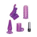 Zestaw stymulujący dla par, 4 Play Couples Kit Purple, cztery różnorodne nakładki