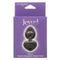 Korek analny Diamond Heart Small, czarny, z kryształowym sercem, dla początkujących