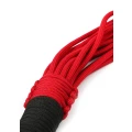 Flogger luksusowy z węzłami, ręcznie pleciony nylon, kolor czerwony, do bondage
