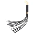 Flogger do wyrafinowanej zabawy BDSM, czarny, długość 33 cm, skóra wegańska