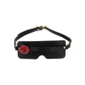 Opaska na oczy TABOOM Wild Roses z sztucznej skóry, regulowana, czarna, elegancka
