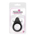 Pierścień wibracyjny silikonowy z regulacją, czarny, ALL TIME FAVORITES